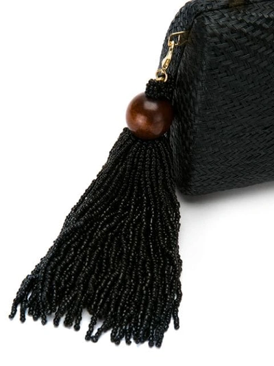 Shop Serpui Straw Clutch In Black