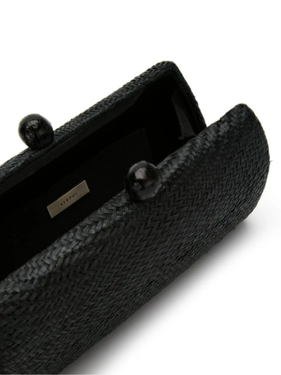 Shop Serpui Straw Clutch In Black