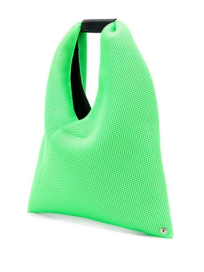 Shop Mm6 Maison Margiela Japanese Triangle Tote Bag In Green
