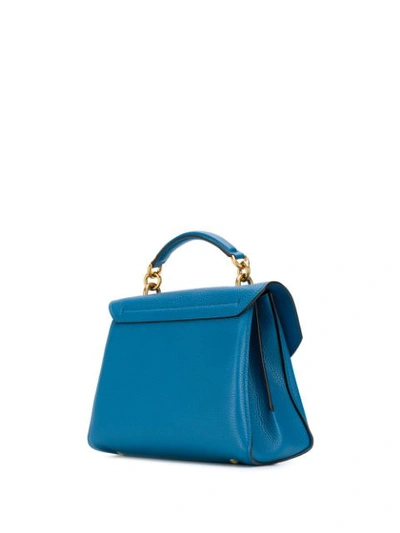 Shop Ferragamo Gancini Tote Bag In Blue