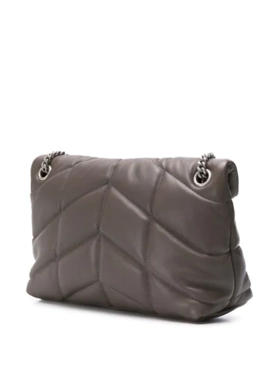 Shop Saint Laurent Monogram Loulou Shoulder Bag In Grey