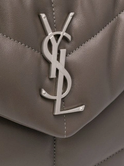 Shop Saint Laurent Monogram Loulou Shoulder Bag In Grey