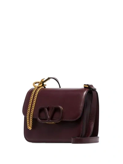 BURGUNDY V RING SMALL SHOULDER BAG