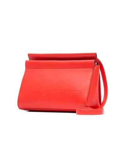 Shop Calvin Klein 205w39nyc Red Top Zip Leather Cross-body Bag