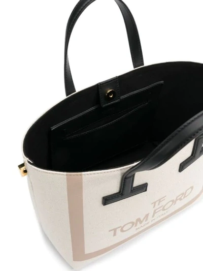 Shop Tom Ford Logo Tote Bag In Neutrals