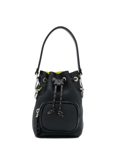 Shop Fendi Mini Mon Tresor Bucket Bag In Black