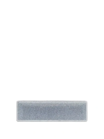 Shop Off-white Jitney 2.2 Embellished Clutch In Grey