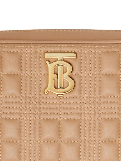 Shop Burberry Quilted Check Camera Bag In Neutrals