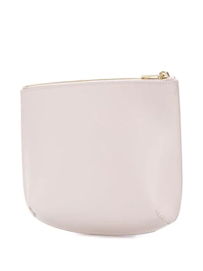 Shop Apc Leather Zipped Clutch In Pink