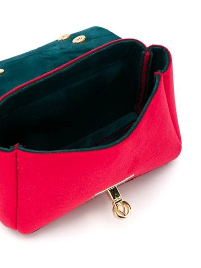 Shop Alila Mini Venice Tote Bag In Red/petrol/caramel