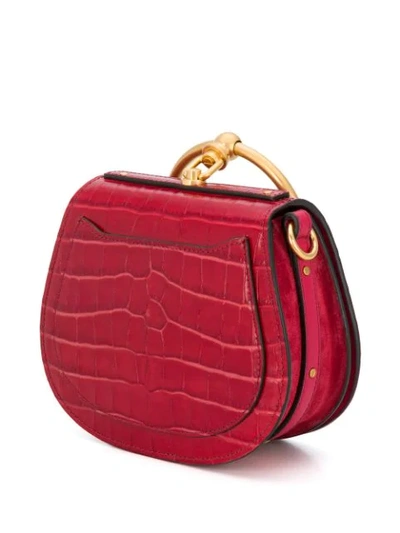 Shop Chloé Small Nile Top Handle Bag In Red