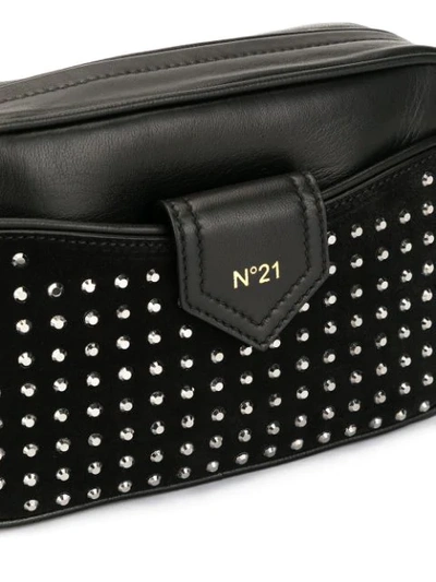 Shop N°21 Rhinestone Embellished Crossbody Bag In Black