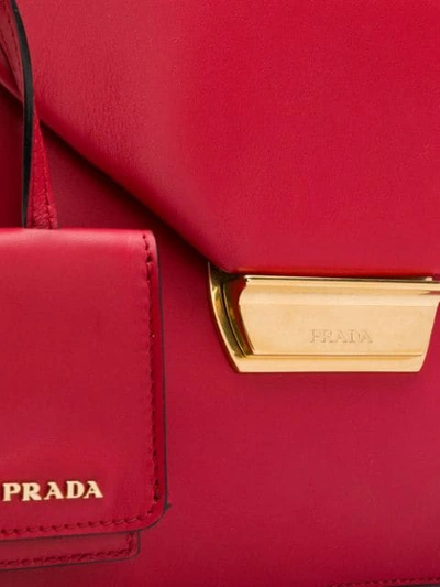 Shop Prada Logo Plaque Tote Bag In F068z Fuoco