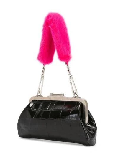 Shop Alexander Mcqueen 'surreal' Shoulder Strap - Black