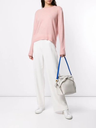 Shop Anya Hindmarch Shoelace Drawstring Shoulder Bag In White