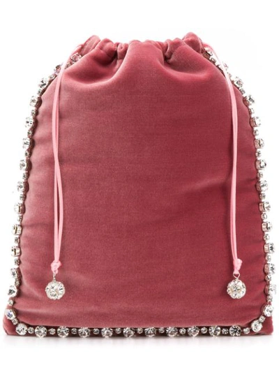 Shop Ca&lou Embellished Drawstring Clutch In Pink