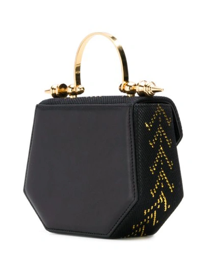 Shop Okhtein Studded Shoulder Bag - Black