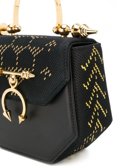 Shop Okhtein Studded Shoulder Bag - Black