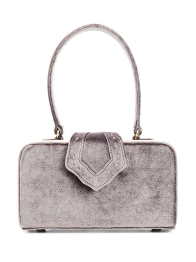 Shop Mehry Mu Velvet Box Bag In Grey