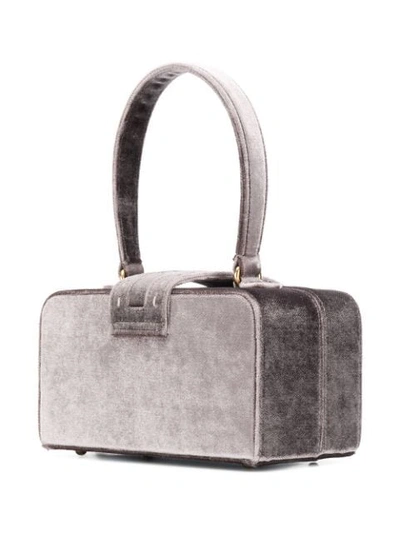 Shop Mehry Mu Velvet Box Bag In Grey