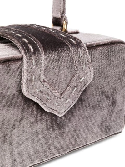 Shop Mehry Mu Velvet Box Bag In Grey
