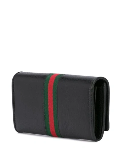 Shop Gucci Ophidia Continental Chain Wallet In Black