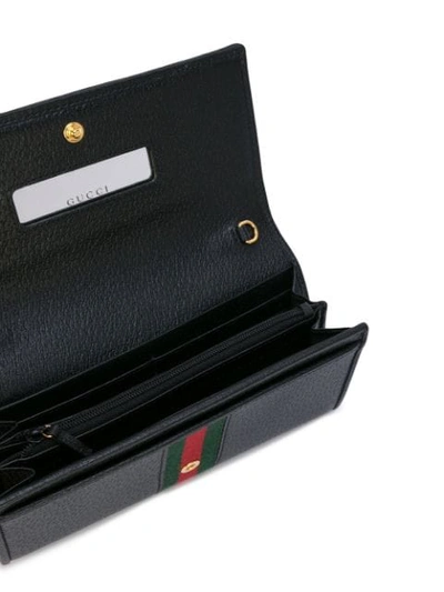 Shop Gucci Ophidia Continental Chain Wallet In Black