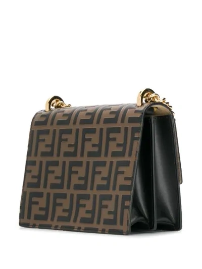 Shop Fendi Kan U Small Shoulder Bag In Brown