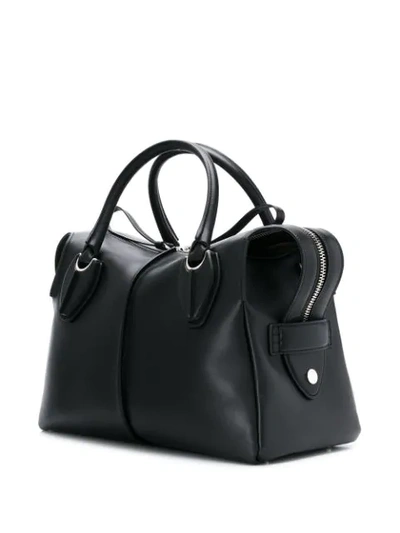 Shop Tod's Leather Tote Bag In 9999 - Black