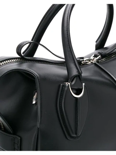 Shop Tod's Leather Tote Bag In 9999 - Black