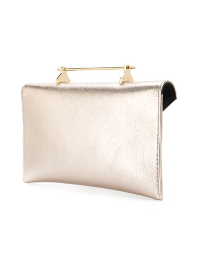 Shop M2malletier Metallic Gold-tone Clutch Bag