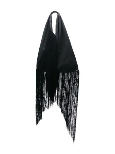 Shop Mm6 Maison Margiela Fringe Shopping Tote - Black