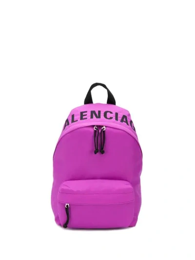 Shop Balenciaga Small Wheel Logo Backpack In Pink