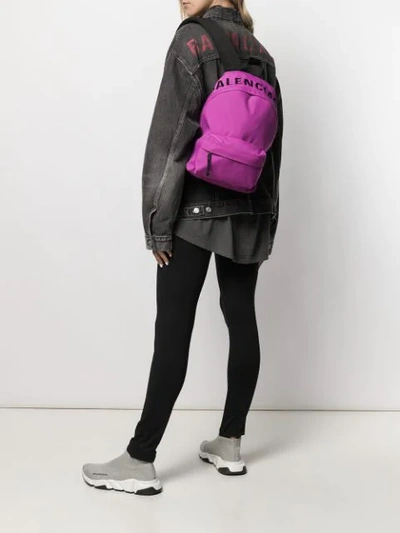 Shop Balenciaga Small Wheel Logo Backpack In Pink