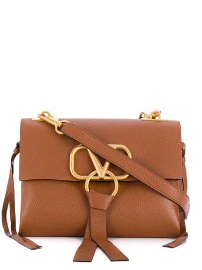 Shop Valentino Vring Crossbody Bag In Brown