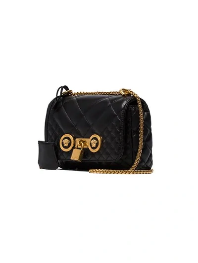 Shop Versace Quilted Shoulder Bag - Black