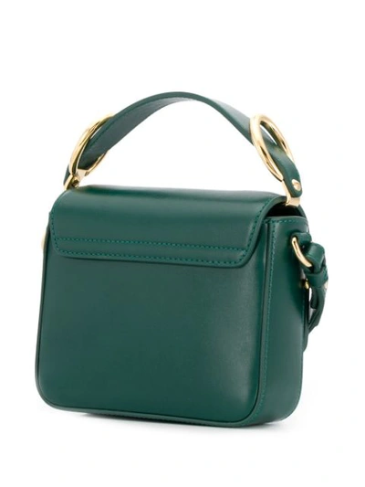 Shop Chloé C Plaque Mini Bag In 3m4 Rain Forest