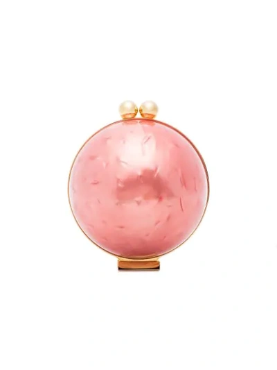 Shop Marzook Pink Lucid Pearlescent Sphere Clutch