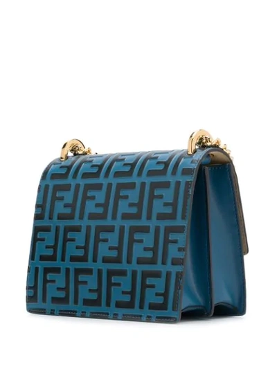 Shop Fendi Kan U Shoulder Bag In Blue
