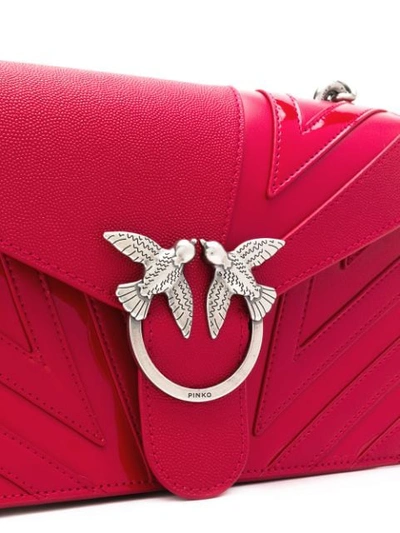 Shop Pinko Love Bird Chevron Shoulder Bag In Red