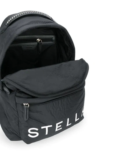 Shop Stella Mccartney Logo Print Backpack In Black