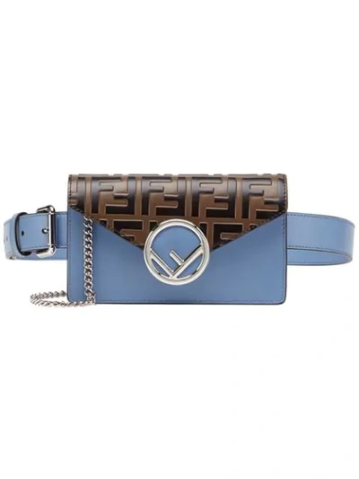 Shop Fendi Ff Belt Bag In Blue