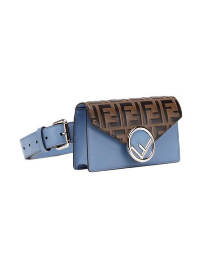 Shop Fendi Ff Belt Bag In Blue