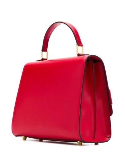 Shop Alberta Ferretti Logo Plaque Tote Bag In Red