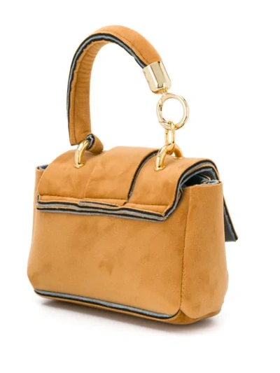 Shop Alila Mini Venice Tote Bag In Caramel/light Blue