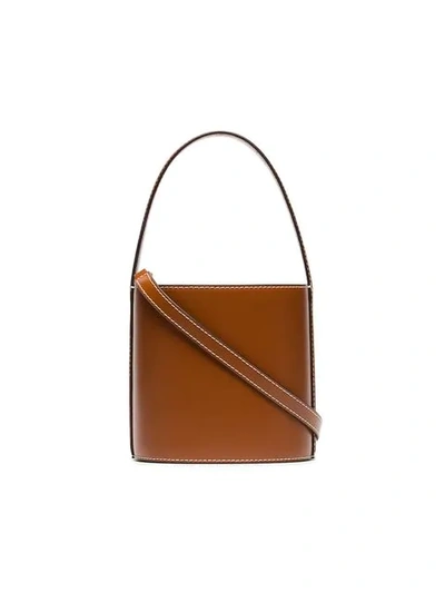 Shop Staud Brown Bisset Leather Bucket Bag