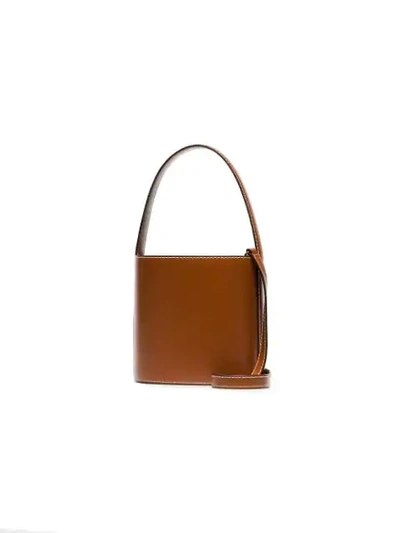 Shop Staud Brown Bisset Leather Bucket Bag