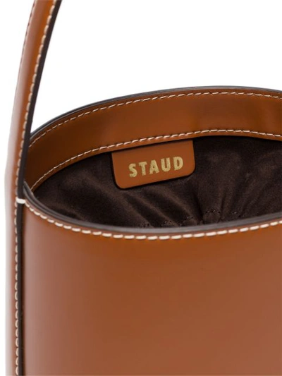 Shop Staud Brown Bisset Leather Bucket Bag
