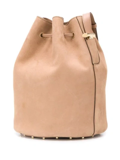 Shop Tod's Studded Bucket Bag In S812 Stone