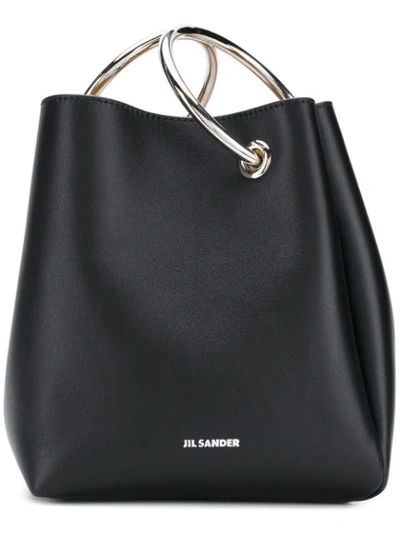 Shop Jil Sander Loop Tote Bag In Black